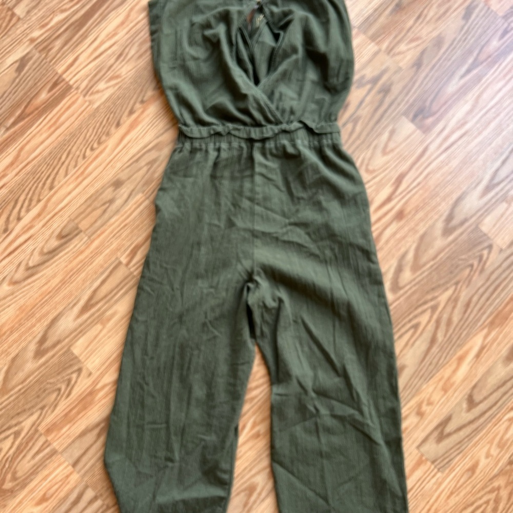 Olive Green Women's Jumpsuit - Picture 3 of 4